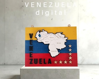SVG Map of Venezuela: Ideal Office Decor & Meaningful Gift, art wall, desk, teaching, conversation piece, feeling nostalgic, roots.