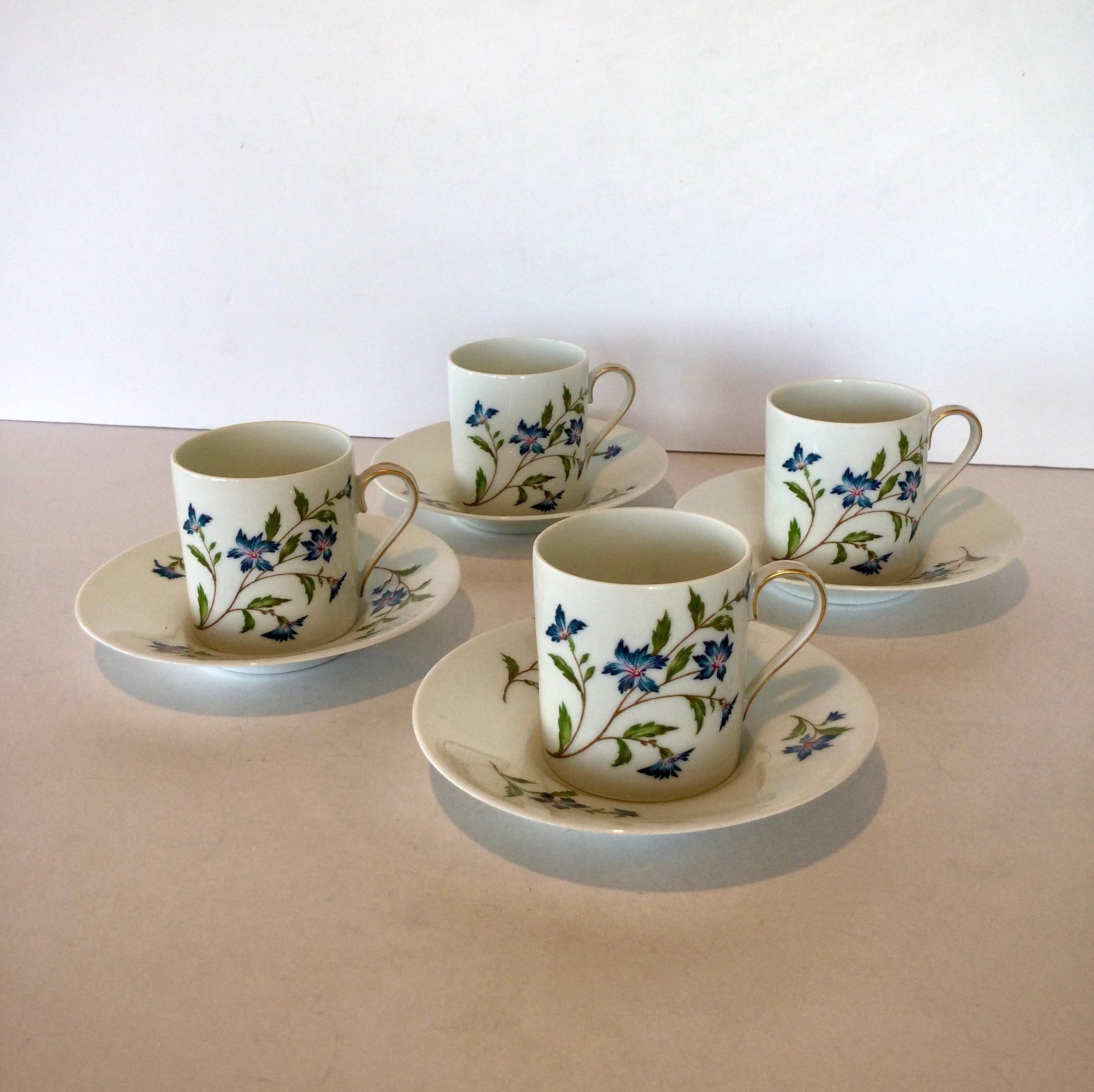 J.L Coquet Hémisphère Marine Blue double espresso cup, white cup