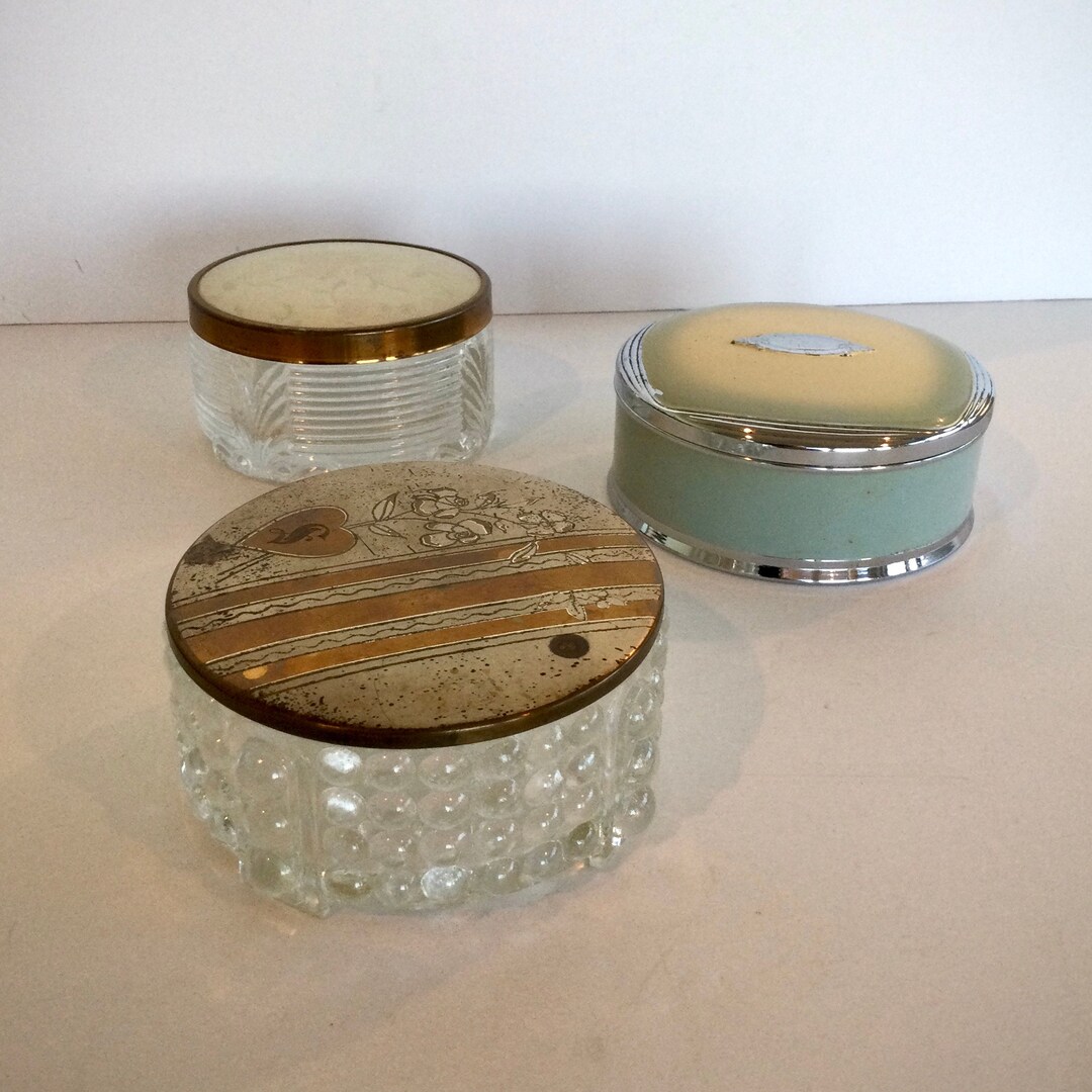 Vintage Vanity Powder Jar with Lid. Only One Vintage Jar Left. - Etsy ...