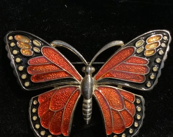 Vintage Vibrant Vero Butterfly Brooch
