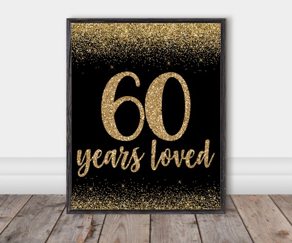Confetti Sparkling Age 60 60th Birthday Decorations Banner Bunting