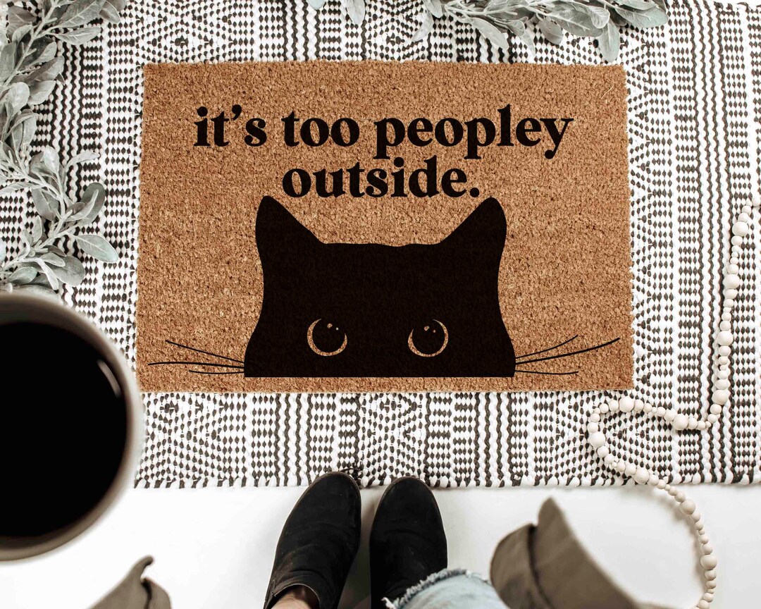 Introvert Gift Funny Cat Door Mat Cat Gift for Cat Lovers Etsy