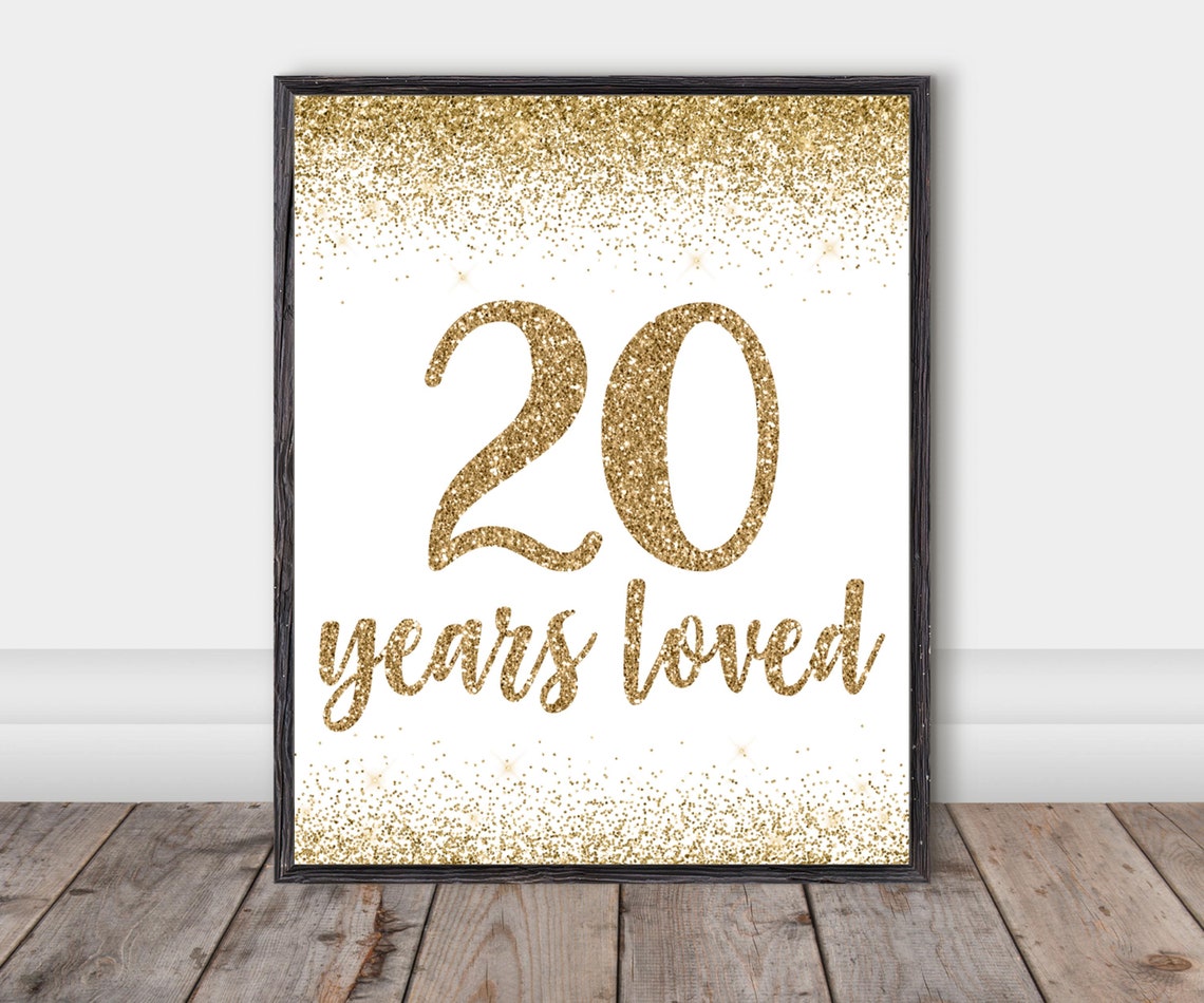 20th Anniversary Sign Printable Happy Birthday Banner 20th Etsy 20th Anniversary Sign Printable Happy Birthday Banner 20th Etsy
