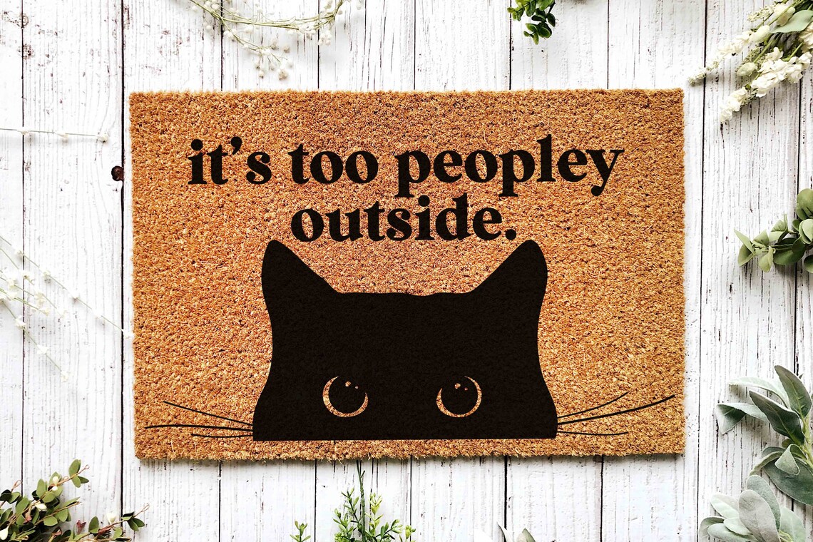 Introvert Gift Funny Cat Door Mat Cat Gift for Cat Lovers Etsy