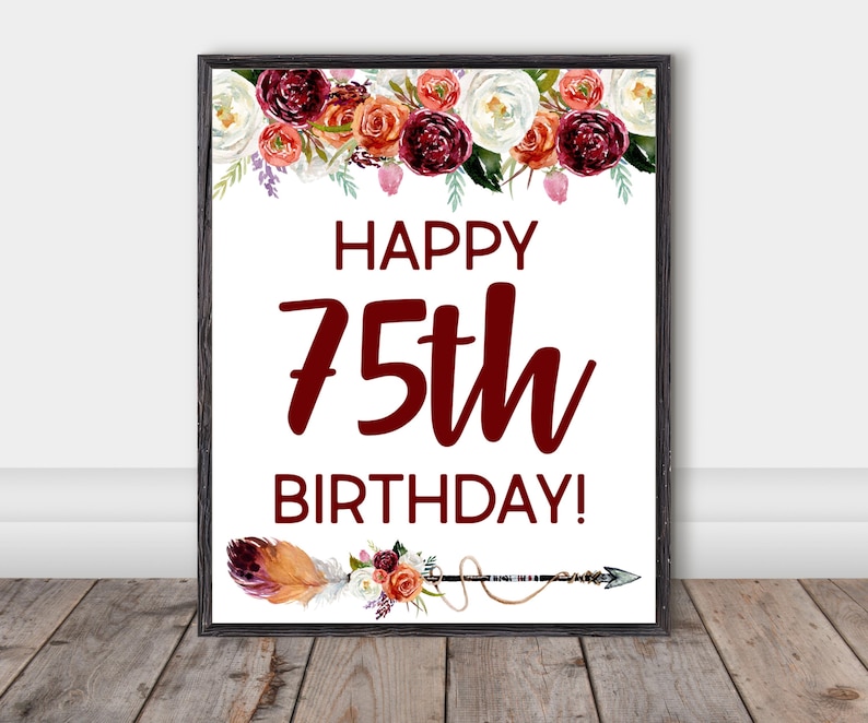 Happy 75th Birthday Banner Etsy