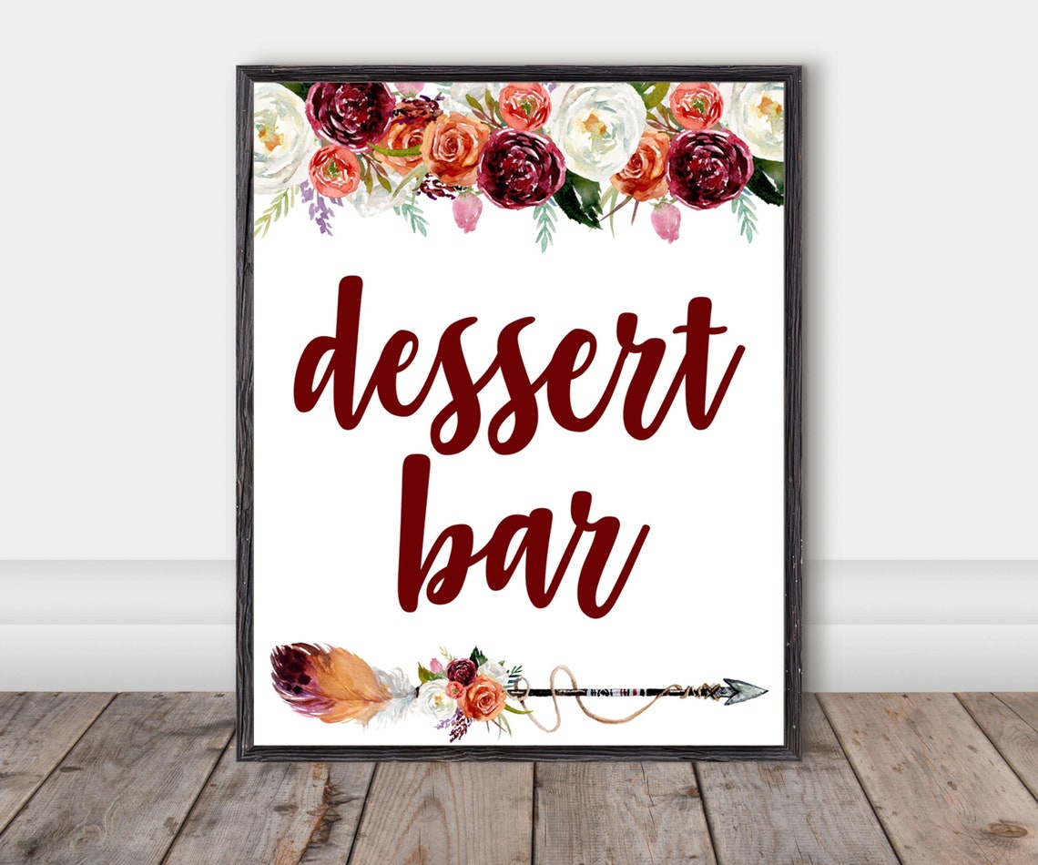 Dessert Bar Sign Dessert Table Sign Dessert Sign Dessert Etsy