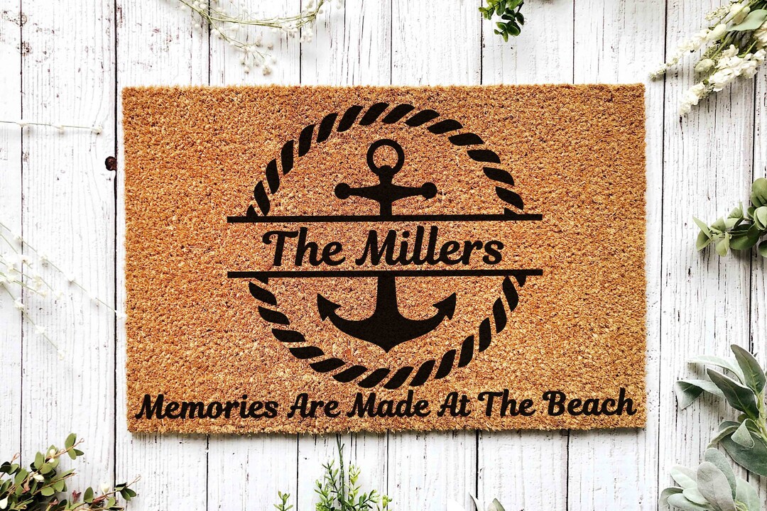 Custom Beach House Doormat Beach Sign Beach House Decor Etsy
