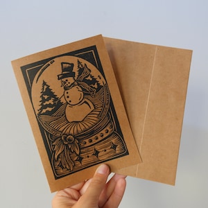Tarjetas de Navidad hechas a mano, Tarjetas de muñeco de nieve, Tarjetas navideñas, Regalo de Navidad, Paquete de 3
