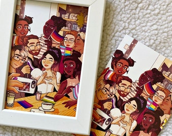 Pride Café Postcard Print