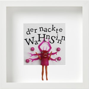 3D-Lustiges Kunstobjekt | SCHMUNZELKISTEN-"Der nackte Wahnsinn" | Geburtstagsgeschenk Freunde Familie Liebe Partner Handmade Zimmer Deko