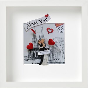 3D-Lustige Hochzeitsgeschenk | SCHMUNZELKISTEN-"Alaaf you Mann & Frau" | Hochzeitsgeschenk Familie Liebe Handmade Kunstobjekt Dekoration