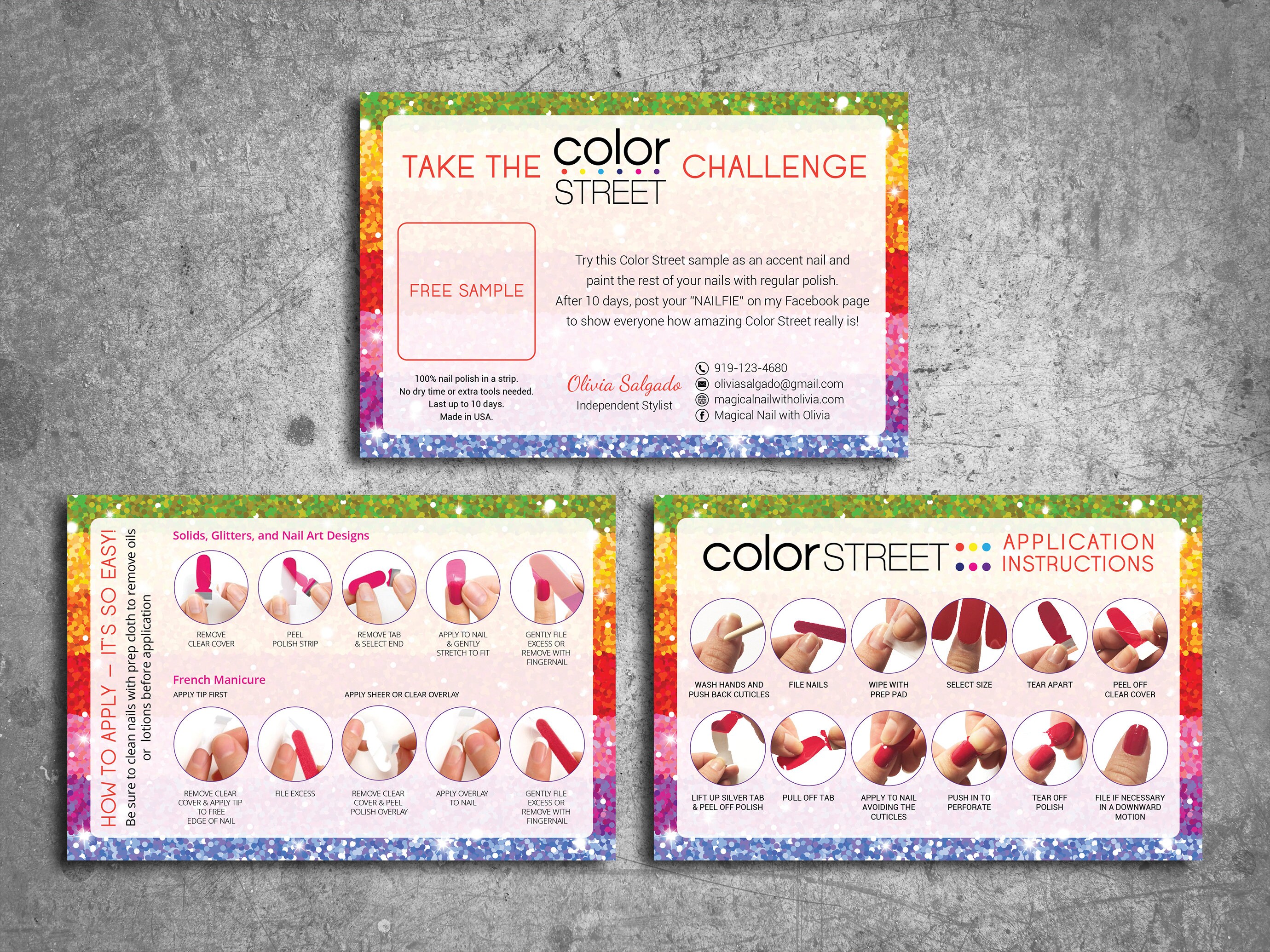 PRINTABLE Color Street Twosie Card Color Street Sample Cards Etsy