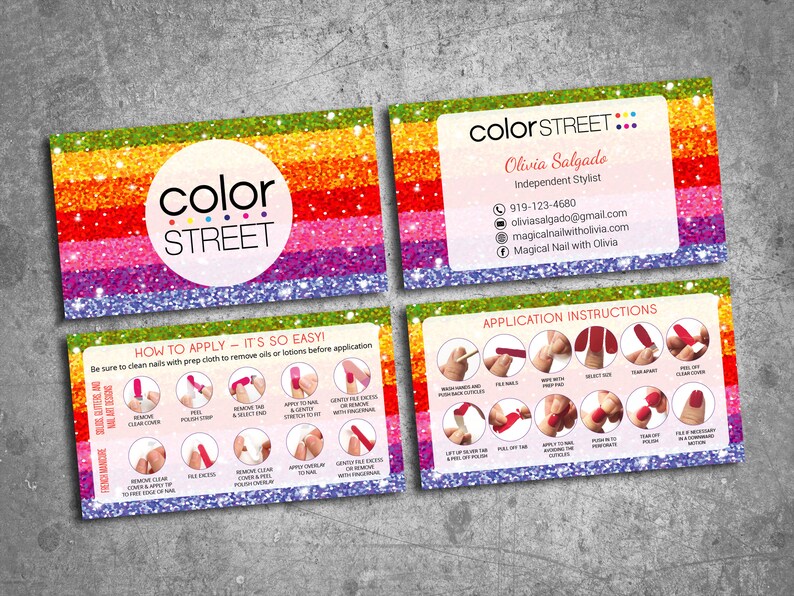 PRINTABLE Color Street Business Cards Color Street Etsy