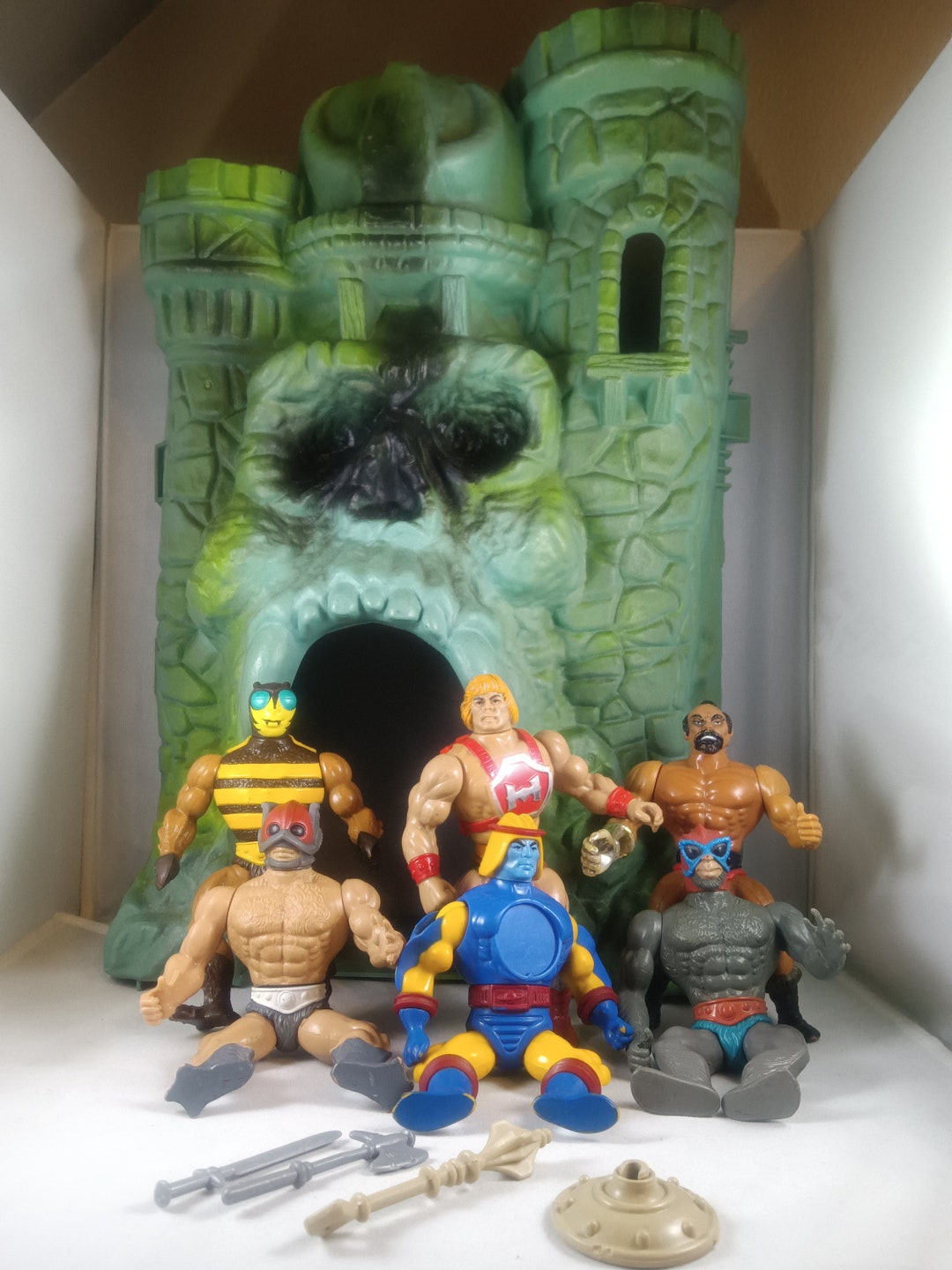 Castle Grayskull W/ Heman Action Figures & Weapons Etsy