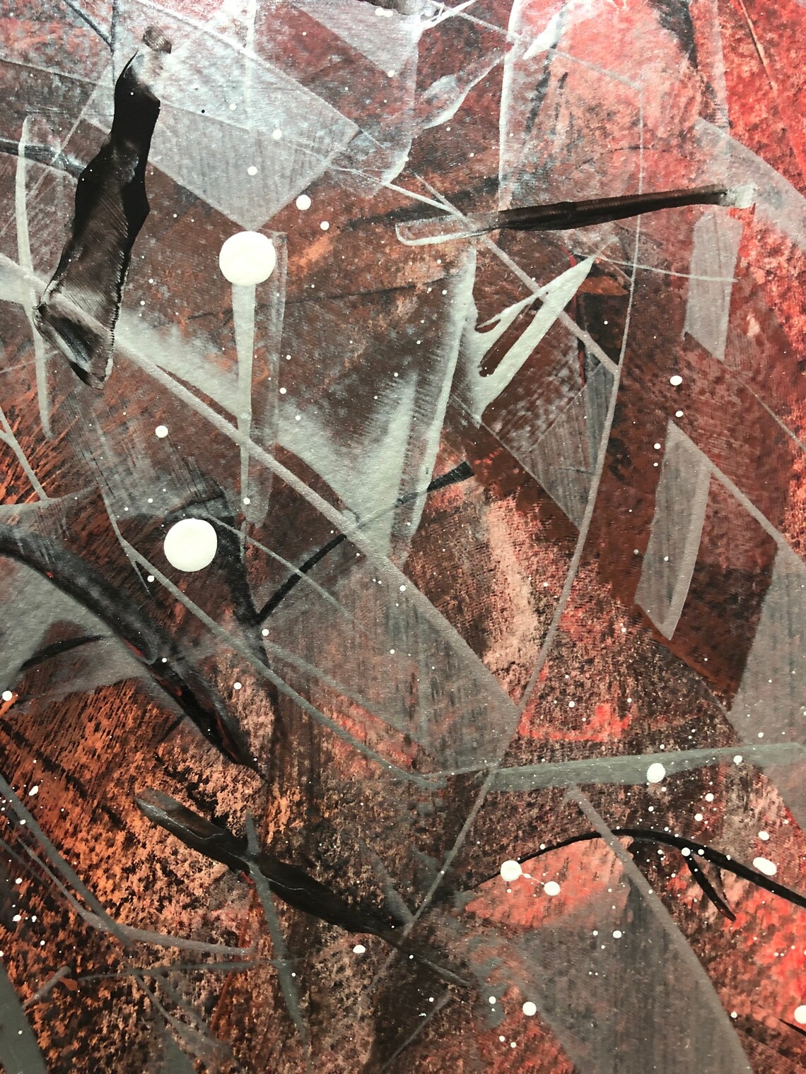 Wunderschönes braunes und silbernes abstraktes Gemälde auf | Etsy