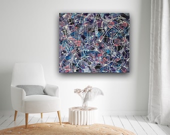 Abstract Wall Art,Purple and Pink, Original Painting On Canvas, High Quality Original Canvas Art, Textured Artwork by Michelle Bailey.