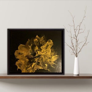 Modern Abstract Contemporary Art, Gold on Black, Acrylic Painting. Contemporary Painting Fine Art, Interior Design, Homeware,art