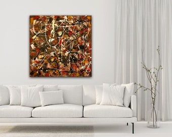 Brown Painting abstract, Original Painting On Canvas, High Quality Original Canvas Abstract, modern abstract wall art, textured Artwork,