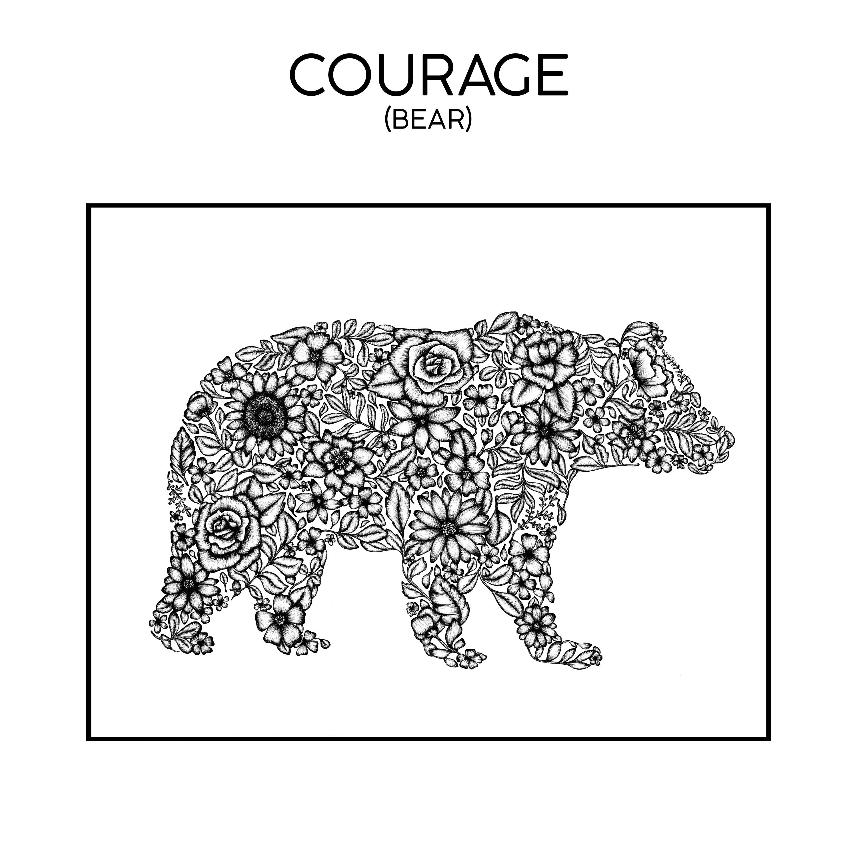 11x14 Courage bear Art Print - Etsy
