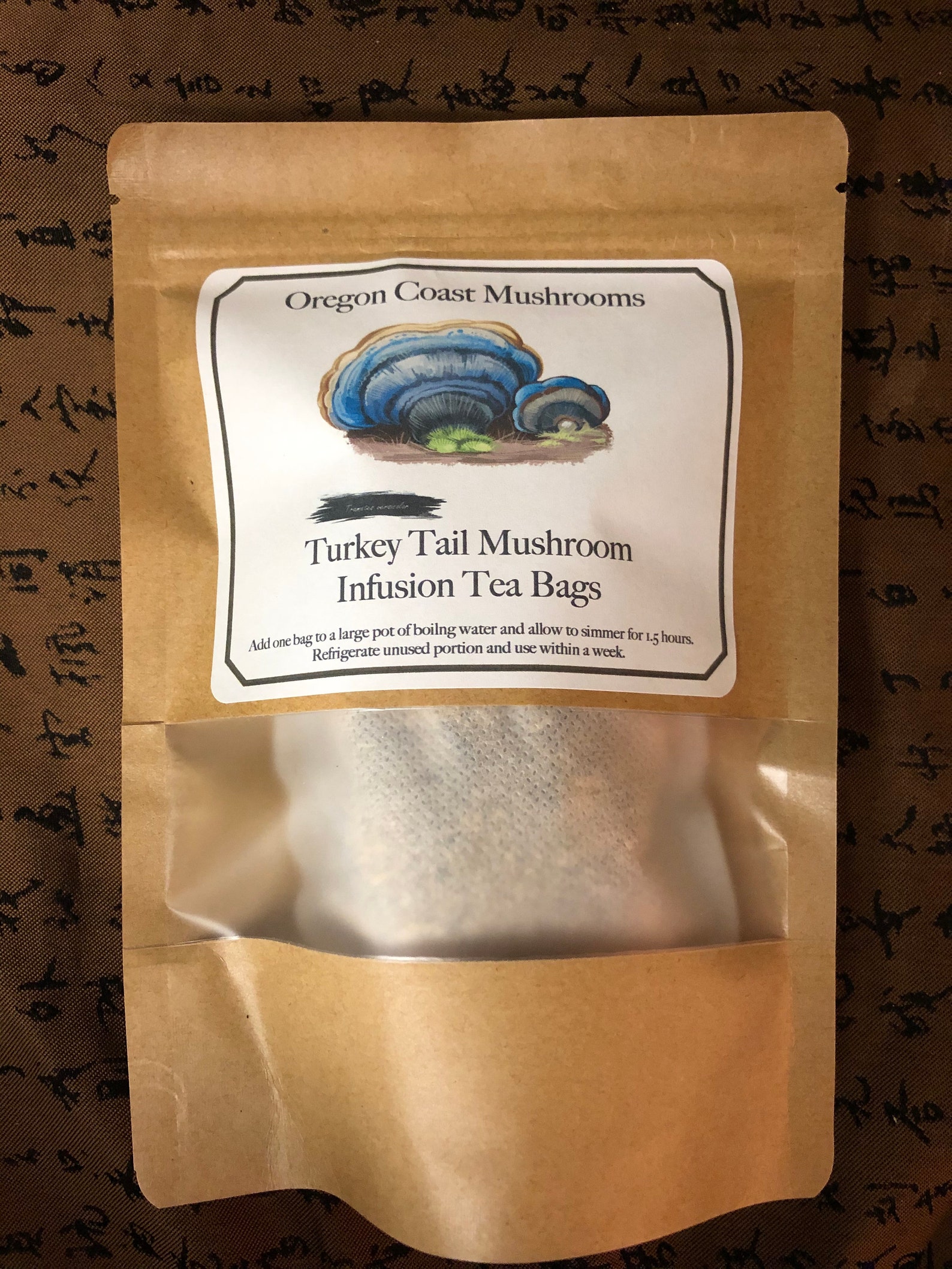 Dried Turkey Tail Mushroom Tea Infusion Bags Medicinal Etsy