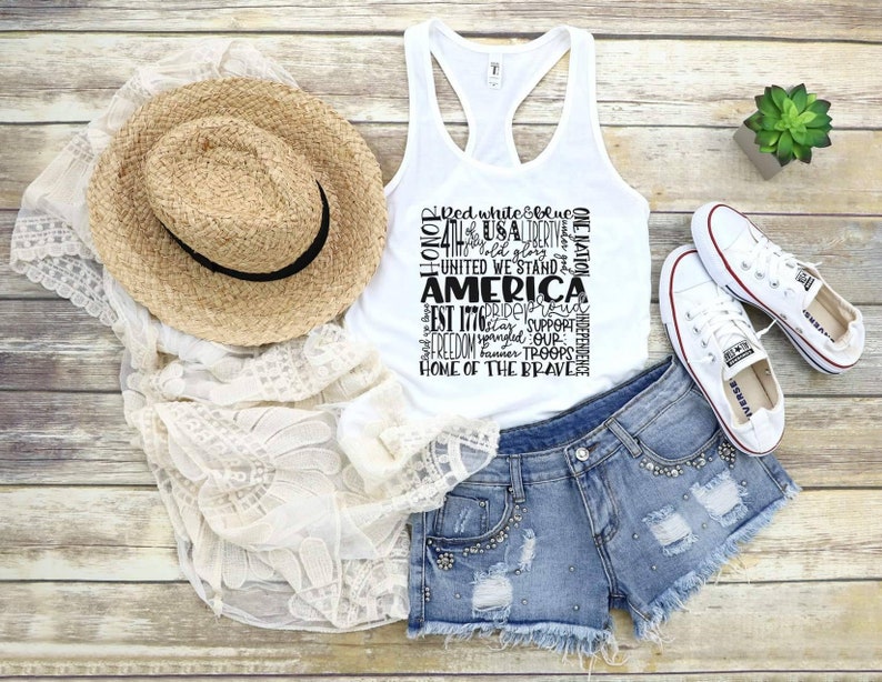 American themed tank tops