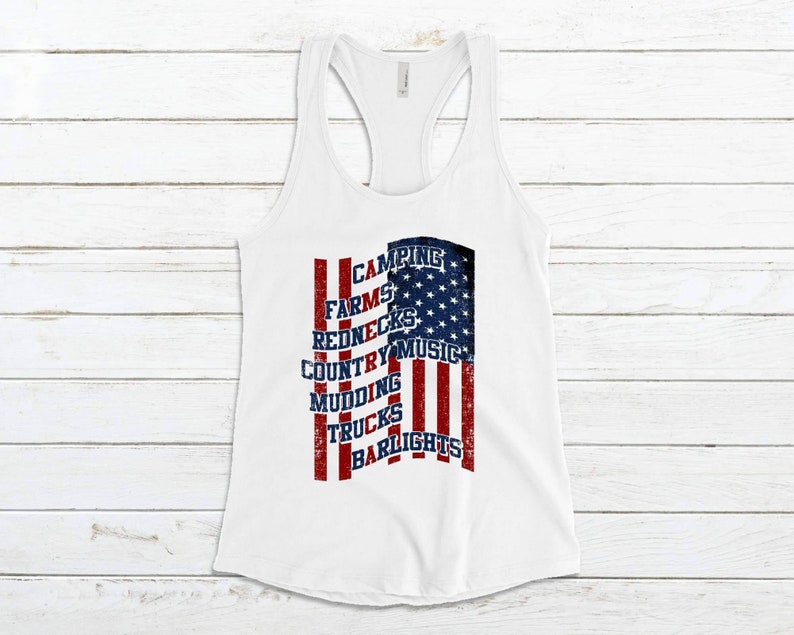 American themed tank tops