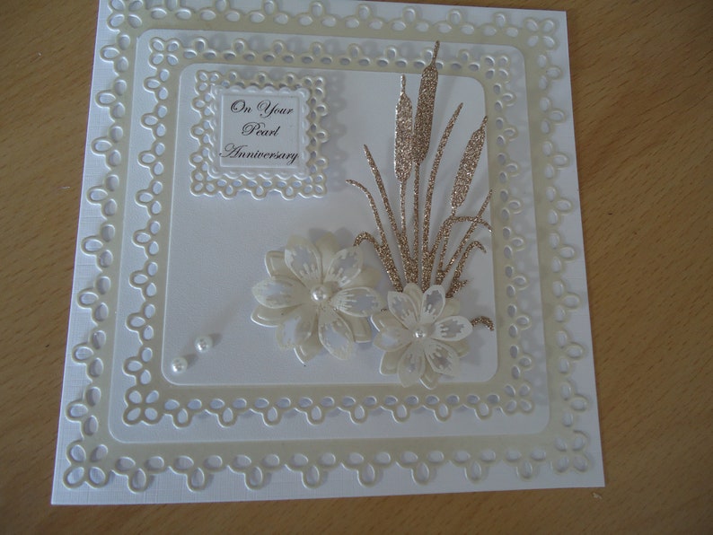 Pearl Wedding Anniversary Card for Etsy