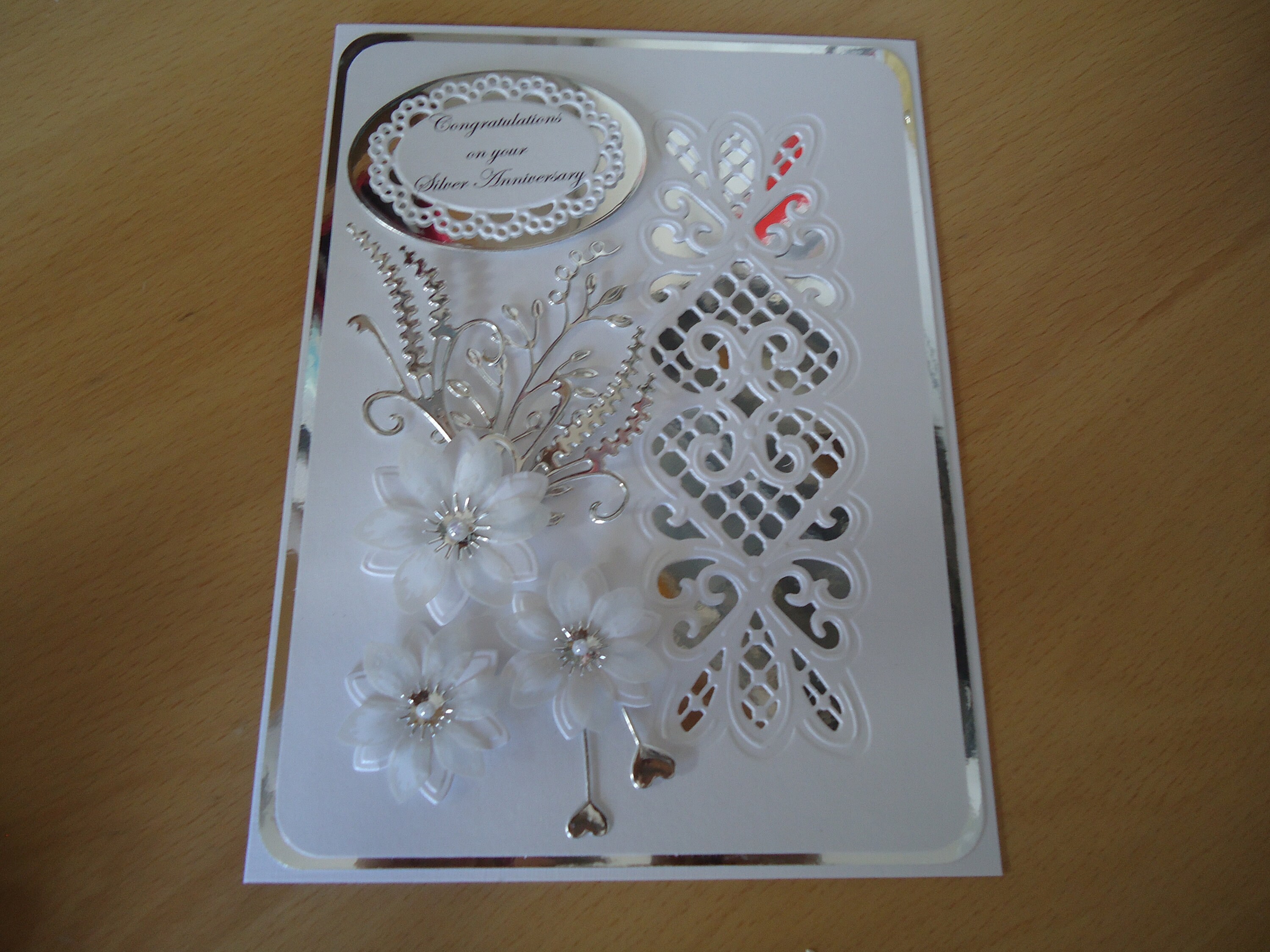Silver Wedding Anniversary Card for Wife/husband/mum&dad/friends Etc ...