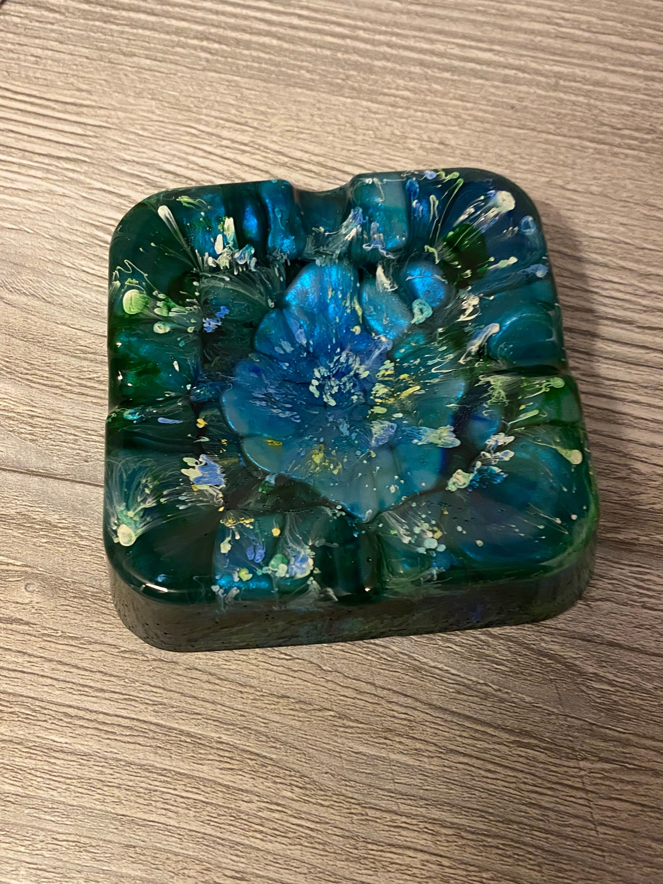 Blue & green square ashtray pretty ashtray cool ash tray Etsy
