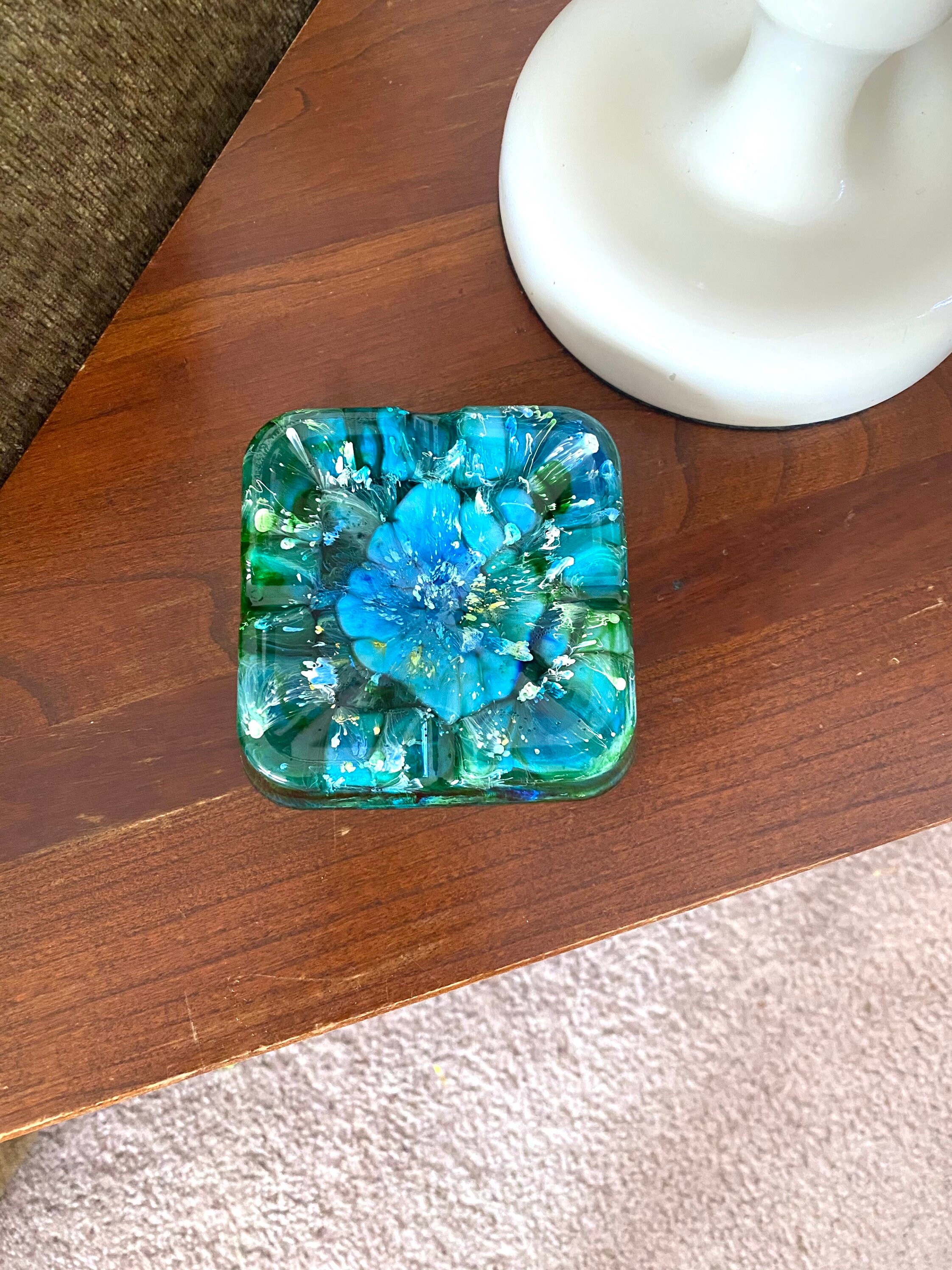 Blue & green square ashtray pretty ashtray cool ash tray Etsy