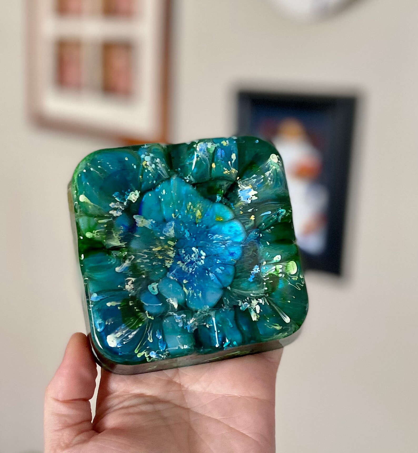 Blue & green square ashtray pretty ashtray cool ash tray Etsy