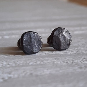 Oxidized stud earrings are equally suitable for both men and women who love brutal style.