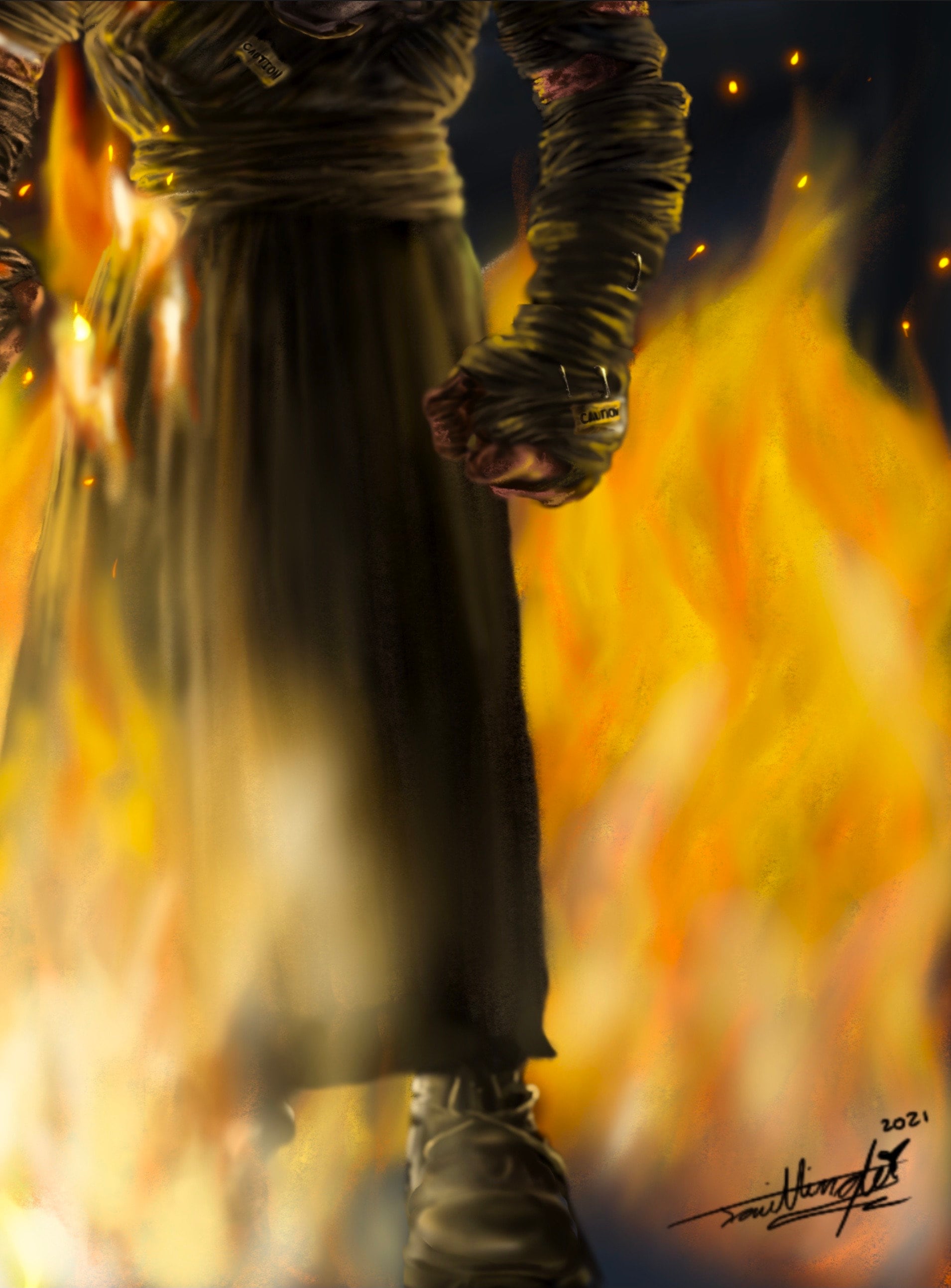 Nemesis - Resident Evil 3 Remake, Horror Video Game Drawing