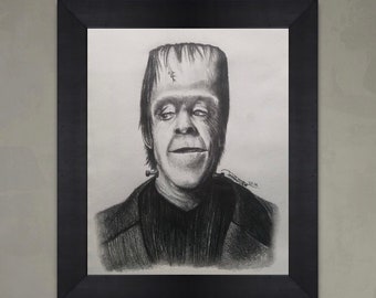 Herman Munster - The Munsters - Graphite drawing - Limited edition prints, Monster drawing, Traditional Art, Horror Art, Portrait