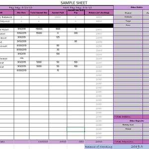 Personal Finance budget tool form