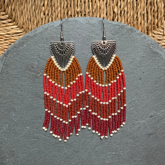 Beaded clearance statement earrings