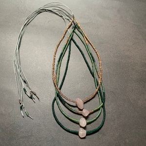 Gemstone Chokers | Rose Quartz Choker | Skinny Necklace | Layering Necklace | Colourful Chokers | Adjustable Choker