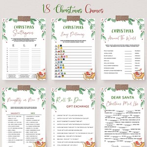 18 Christmas Games Bundle, Printable Christmas Games, Christmas Party ...