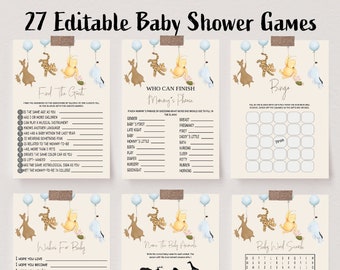 Winnie the Pooh Baby Shower Games Bundle (Instant Download)