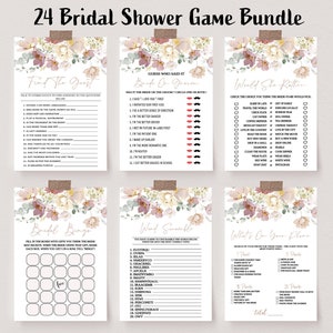 Love in Bloom Bridal Shower Games, Editable Spring Bridal Shower Game, Floral Pink Bridal Games, Instant Download