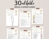 Pearls & Prosecco Bridal Shower Game Bundle: 30 Editable Games (Digital Download)