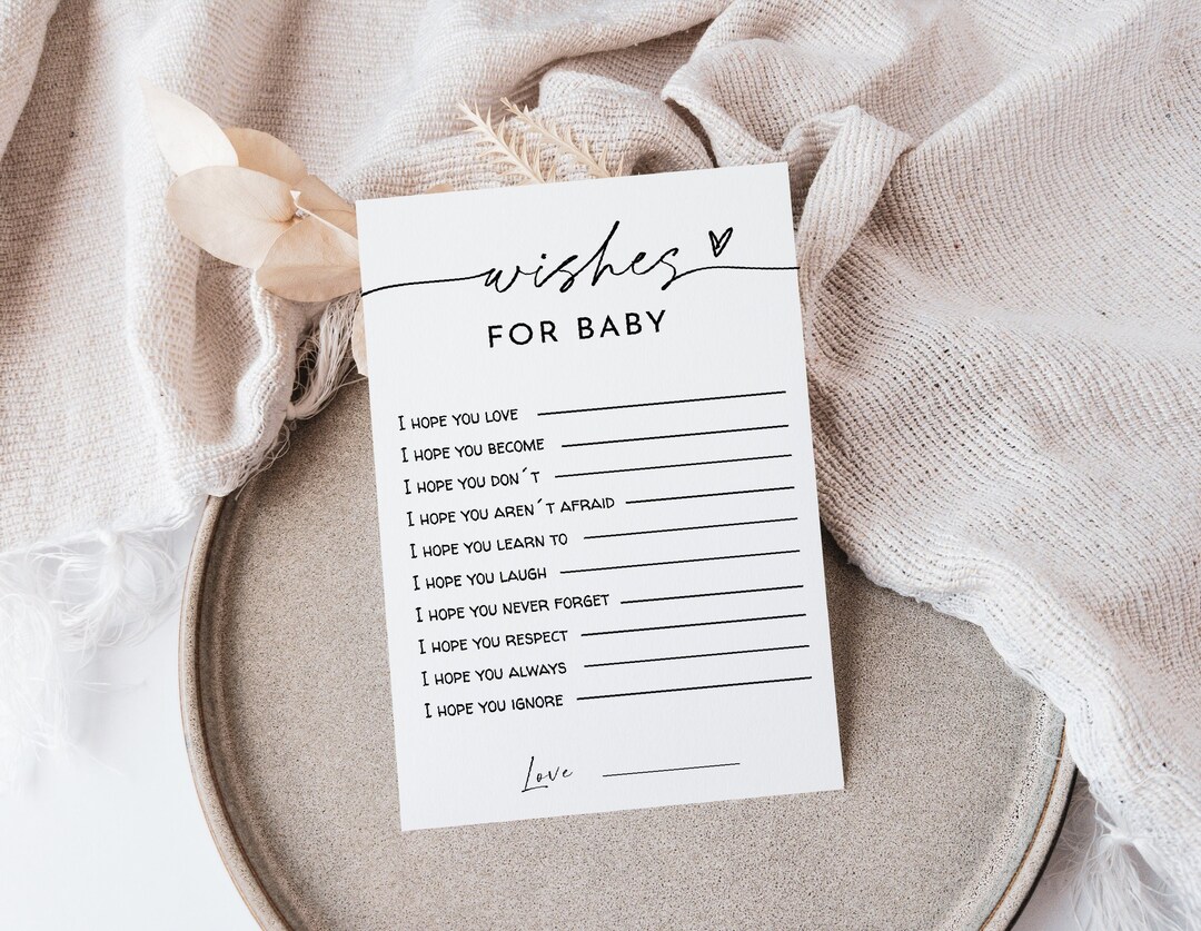 Wishes for Baby Template , Wishes for Baby Printable , Editable ...