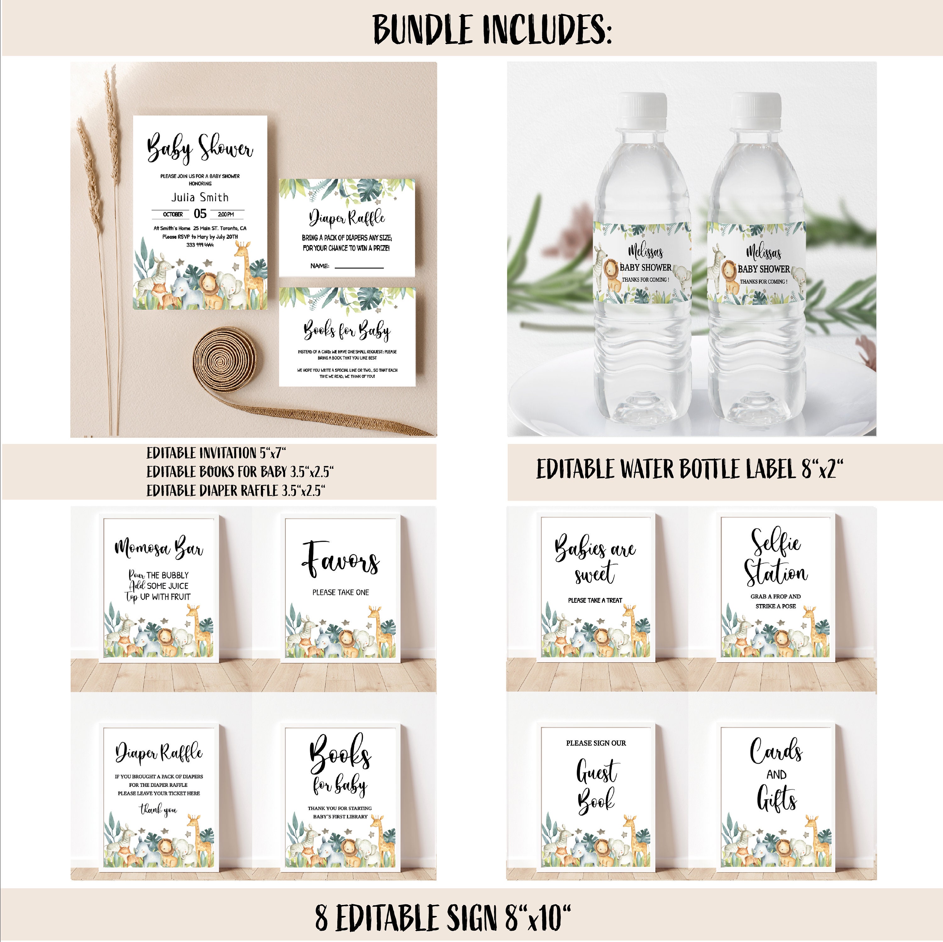 Baby Shower Bundle Printable Baby Shower Invitation Game | Etsy
