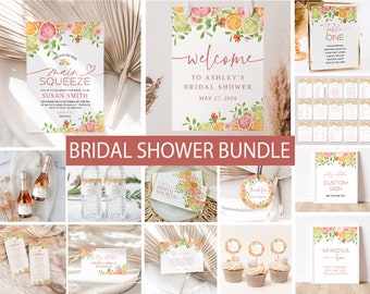 Citrus Floral Bridal Shower Invitation Bundle (Editable, Printable)
