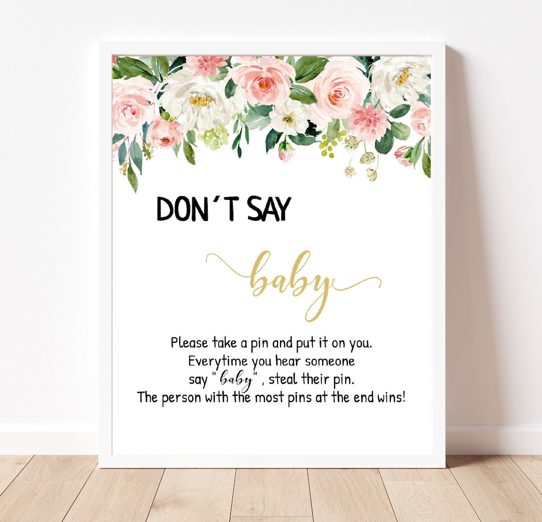 Boho Cow Don't Say Baby Game For Baby Shower - Includes 5x7 Sign & 50 Natural Clothespins, Gender Neutral Decor - View #6