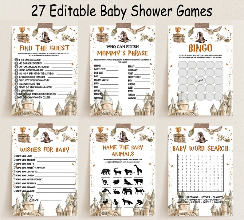 Check out these Harry Potter baby shower ideas including this harry potter baby shower game