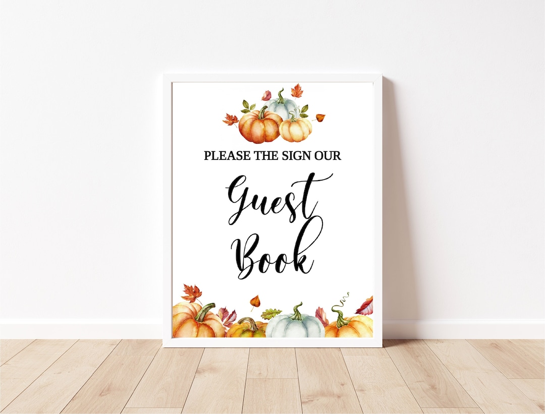 Little Pumpkin Guest Books Sign Baby Shower Signs Printable Etsy