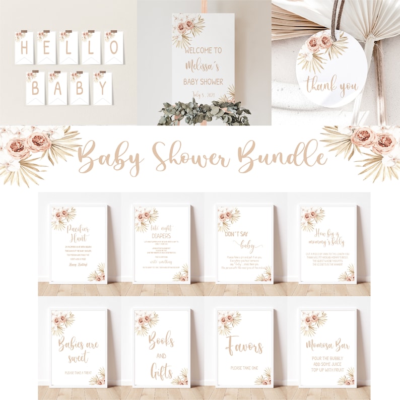 Baby Shower Bundle Printable Baby Shower Editable Games | Etsy
