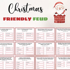 Christmas Friendly Feud Game, Printable Christmas Group Game, Fun Holiday Family Game, Instant Download, Family Feud Quiz, Printable