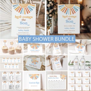 Sunshine Baby Shower Invitation Bundle: Editable Sonshine Decor (Digital Download)